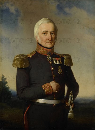 Huibert Gerard Baron Nahuys van Burgst, 1782-1858, Member of the Board of the Dutch East Indies, in the uniform of Major General titular, Bastiaan de Poorter, 1852