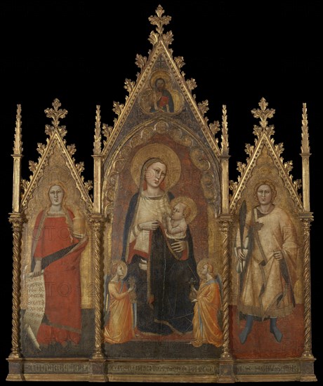 Triptych with the Virgin and Child, and Saints Mary Magdalene and Ansanus, Andrea di Cione Orcagna, 1350