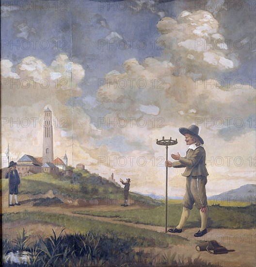 Portrait of a Surveyor, Andries van der Wal, Anonymous, 1650 - 1674