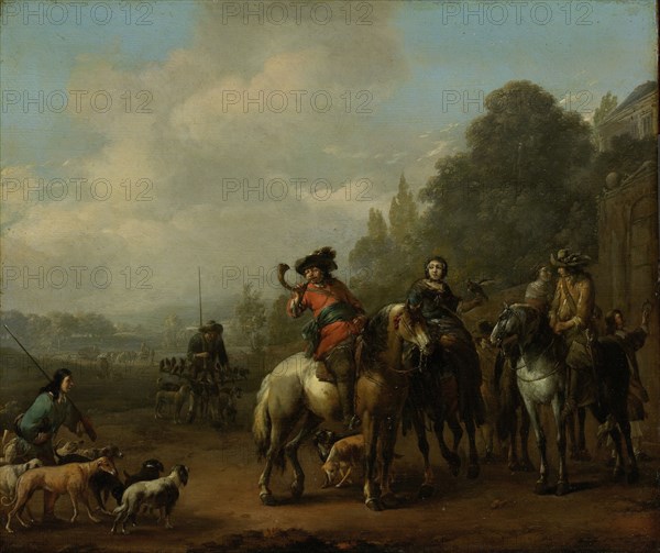 Return from the Hunt, Johannes Lingelbach, 1650 - 1674