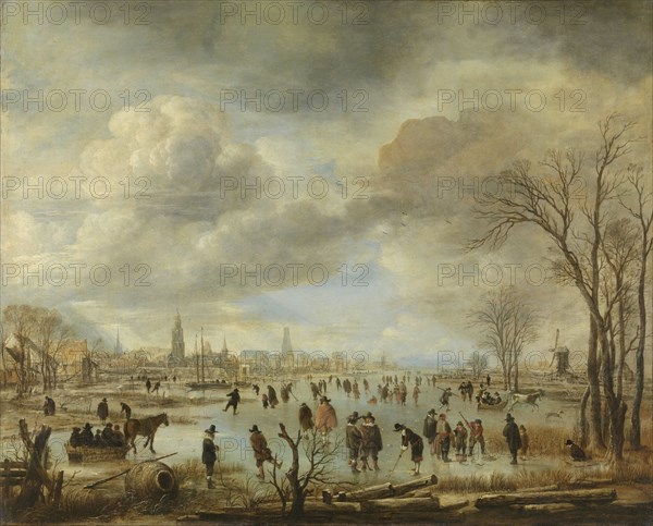 River View in Winter, Aert van der Neer, c. 1655 - c. 1660