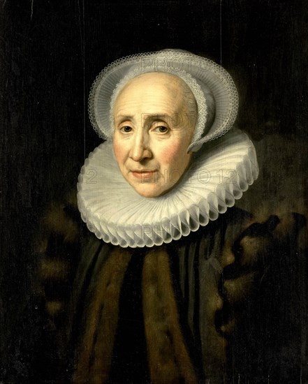 Portrait of Volckera Claesdr Knobbert, Volckera Nicolai Duyst, called Knobbert, Wife of Paulus van Beresteyn, workshop of Michiel Jansz van Mierevelt, 1617