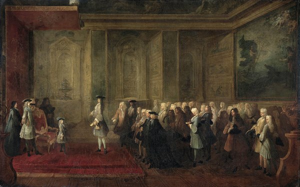 Reception of Cornelis Hop as Ambassador of the States General to the Court of Louis XV, 24 July 1719, Louis-Michel Dumesnil, 1720 - 1729