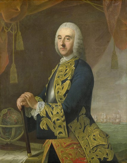 Portrait of Vice-Admiral Hendrik Lijnslager, Son of Harmen Lijnslager and Judith Allijn, Guillaume de Spinny, 1759