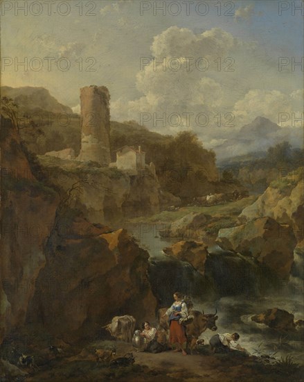 Italian Landscape, Nicolaes Pietersz. Berchem, 1656