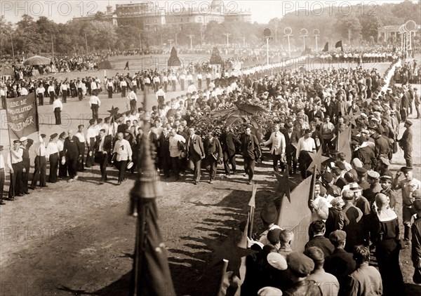 Procession on the Field of Mars, Petrograd, Saint Petersburg, 17th July 1920, Russia, History of the Russian Revolution