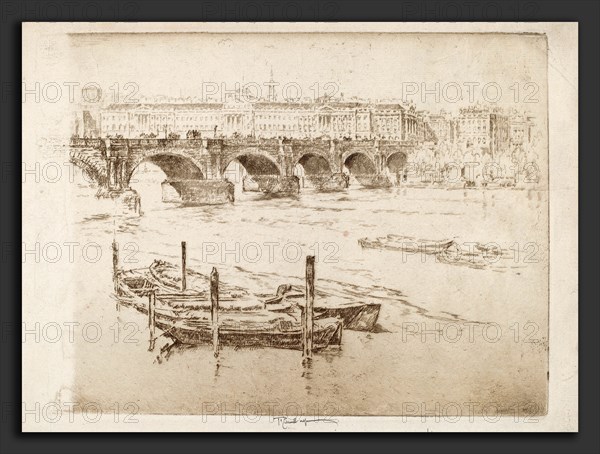 Joseph Pennell, Waterloo Bridge and Somerset House, American, 1857 - 1926, 1905, etching