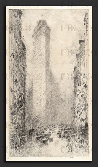 Childe Hassam, Washington's Birthday, Fifth Avenue & 23rd Street, American, 1859 - 1935, 1916, etching