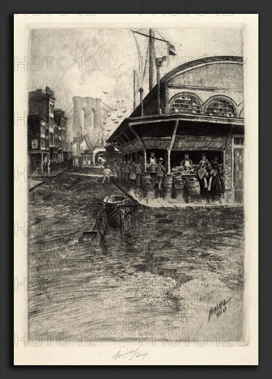 Charles Frederick William Mielatz, Catherine Market, American, 1864 - 1919, 1903-1907, etching and aquatint