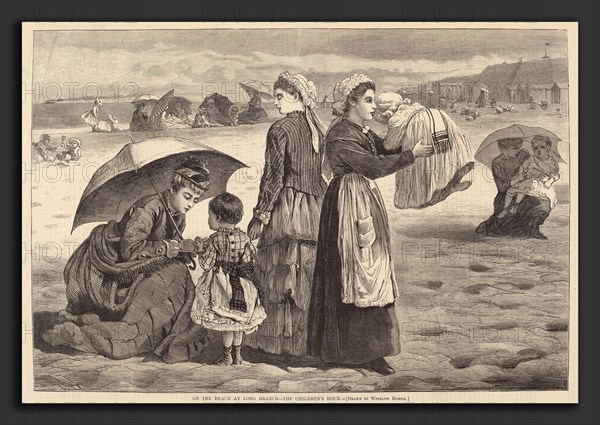 James L. Langridge after Winslow Homer, On the Beach at Long Branch - The Children's Hour, American, c. 1837 - active 1850-1881, published 1874, wood engraving