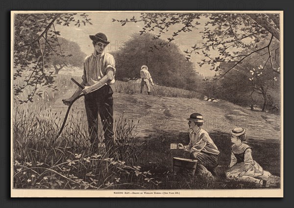 after Winslow Homer, Making Hay, published 1872, wood engraving