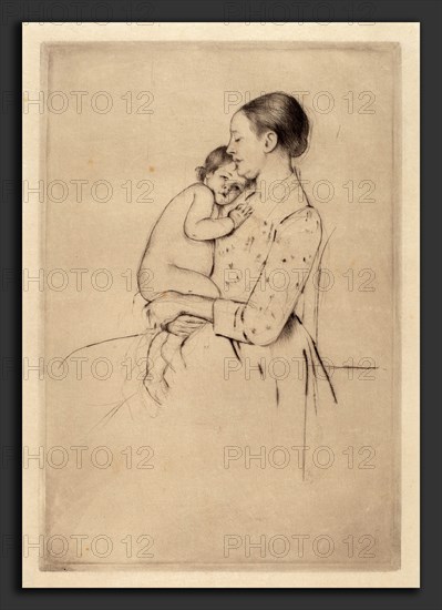 Mary Cassatt, Quietude, American, 1844 - 1926, c. 1891, drypoint