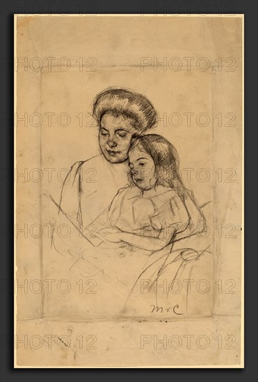 Mary Cassatt, The Picture Book (No. 1), American, 1844 - 1926, c. 1901, graphite