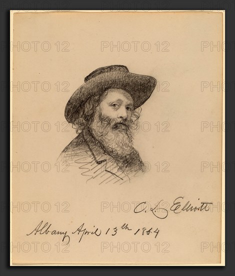 Charles Loring Elliott, Portrait of the Artist Asa W. Twitchell, American, 1812 - 1868, 1864, graphite on wove paper
