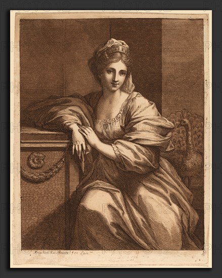 Angelica Kauffmann, Juno, Swiss, 1741 - 1807, published 1780, etching and aquatint in brown on laid paper