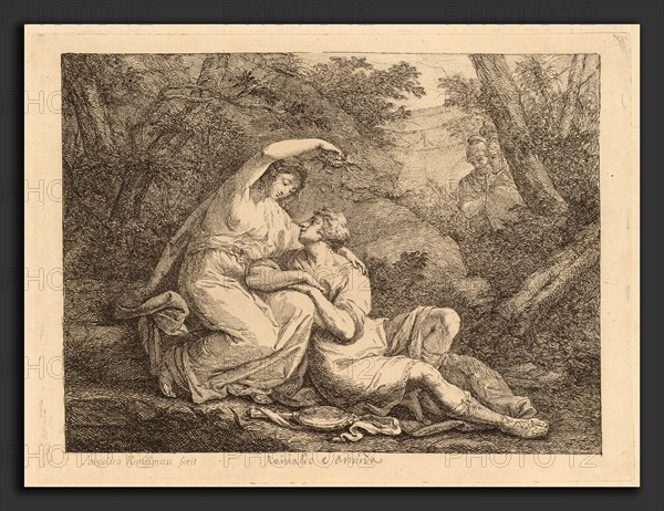 Angelica Kauffmann, Rinaldo and Armida, Swiss, 1741 - 1807, etching