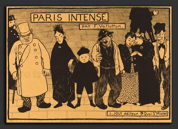 Félix Vallotton, Frontispiece from "Paris Intense", Swiss, 1865 - 1925, 1894, lithograph on yellow wove paper