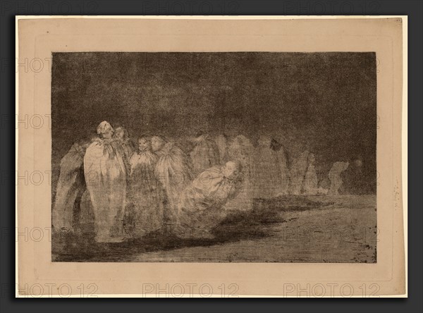 Francisco de Goya, Los ensacados (The Men in Sacks), Spanish, 1746 - 1828, in or after 1816, etching and burnished aquatint