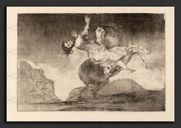 Francisco de Goya, El caballo raptor (The Horse-Abductor), Spanish, 1746 - 1828, in or after 1816, etching, burnished aquatint and drypoint [trial proof printed posthumously circa 1854-1863]