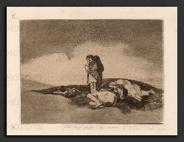 Francisco de Goya, No Hay Quien Los Socorra (Nobody Can Help Them), Spanish, 1746 - 1828, c. 1812, etching and aquatint with burin and burnishing, printed in brown, on laid paper