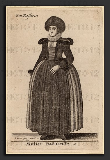 Wenceslaus Hollar (Bohemian, 1607 - 1677), Mulier Basiliensis, 1644, etching