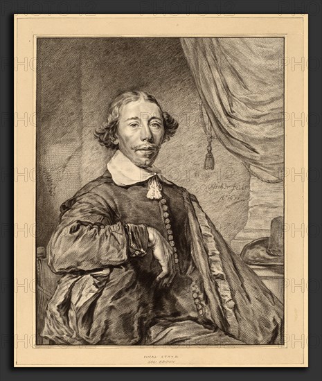 Cornelis Ploos van Amstel and Johannes Kornlein after Cornelis Visscher (Dutch, 1726 - 1798), Portrait of a Seated Man, 1771, transfer technique