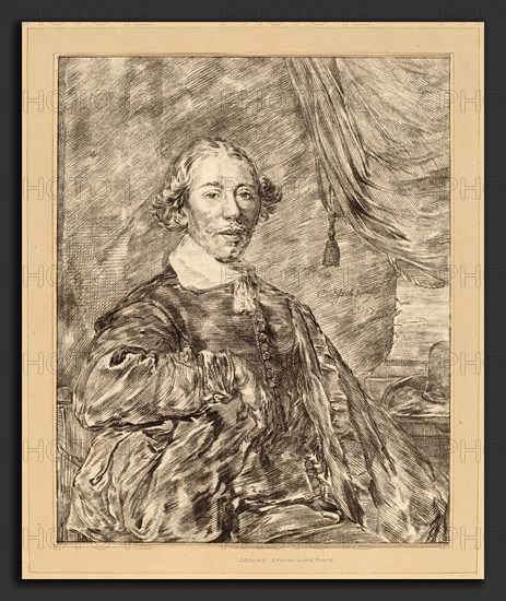 Cornelis Ploos van Amstel and Johannes Kornlein after Cornelis Visscher (German, died 1772), Portrait of a Seated Man, 1771, transfer technique