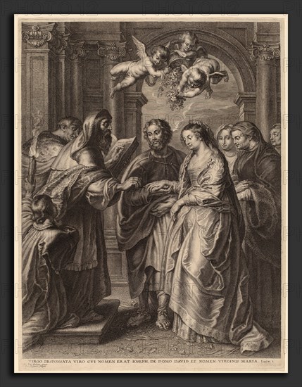 Schelte Adams Bolswert after Sir Peter Paul Rubens (Flemish, 1586 - 1659), The Marriage of the Virgin, engraving