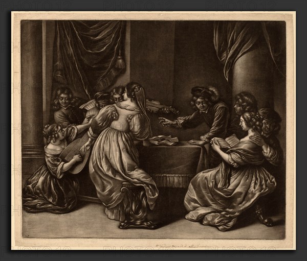 Wallerant Vaillant (Flemish, 1623 - 1677), Concert with Nine Persons, mezzotint