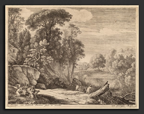 Herman van Swanevelt (Dutch, c. 1600 - 1655), The Donkey Led to the River, etching