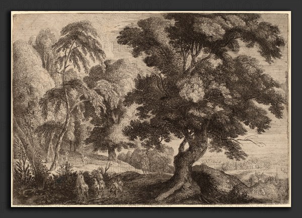 Ignatius van der Stock (Flemish, active from 1660), Landscape with Two Deer, etching on laid paper