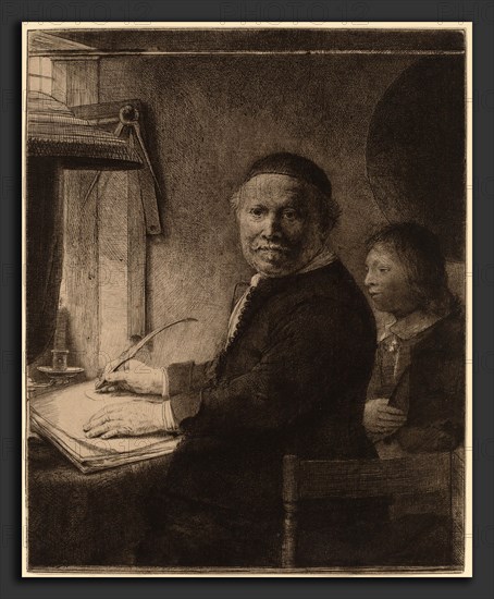 Rembrandt van Rijn (Dutch, 1606 - 1669), Lieven Willemsz van Coppenol: the Smaller Plate, c. 1658, etching, drypoint and burin