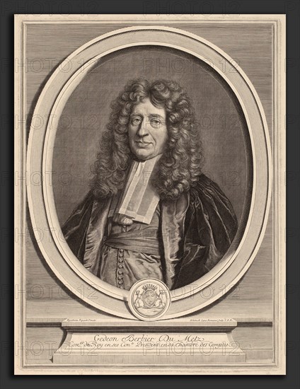 Gerard Edelinck after Hyacinthe Rigaud (Flemish, 1640 - 1707), Gedeon Berbier-Du Metz, engraving