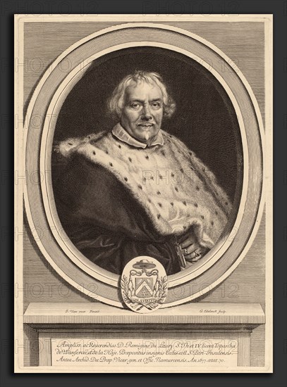 Gerard Edelinck after Jacob van Oost II (Flemish, 1640 - 1707), Remi Du Laury, probably 1679, engraving