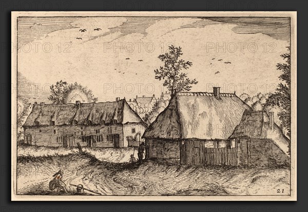 Claes Jansz Visscher after Johannes van Doetechum, the Elder after Lucas van Doetechum after Master of the Small Landscapes (Dutch, 1586-1587 - 1652), Large Sheds, published 1612, etching