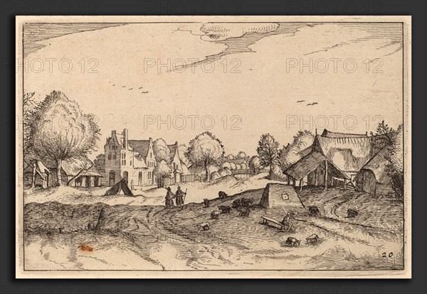 Claes Jansz Visscher after Johannes van Doetechum, the Elder after Lucas van Doetechum after Master of the Small Landscapes (Dutch, 1586-1587 - 1652), Village Road, published 1612, etching