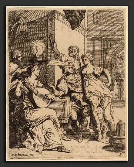Theodoor van Thulden after Sir Peter Paul Rubens (Flemish, 1606 - 1669), The Prodigal Wasting His Substance in the Tavern, etching