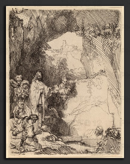 Rembrandt van Rijn (Dutch, 1606 - 1669), The Raising of Lazarus: Small Plate, 1642, etching on laid paper