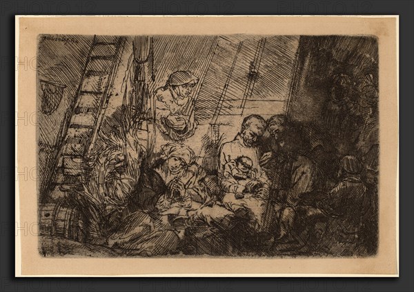 Rembrandt van Rijn (Dutch, 1606 - 1669), The Circumcision in the Stable, 1654, etching on laid paper