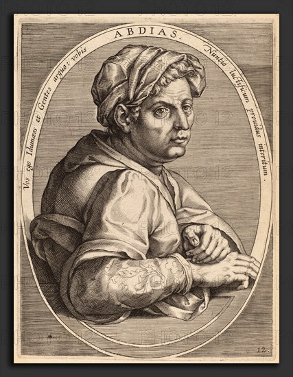 Theodor Galle after Jan van der Straet (Flemish, c. 1571 - 1633), Abdias, published 1613, engraving on laid paper