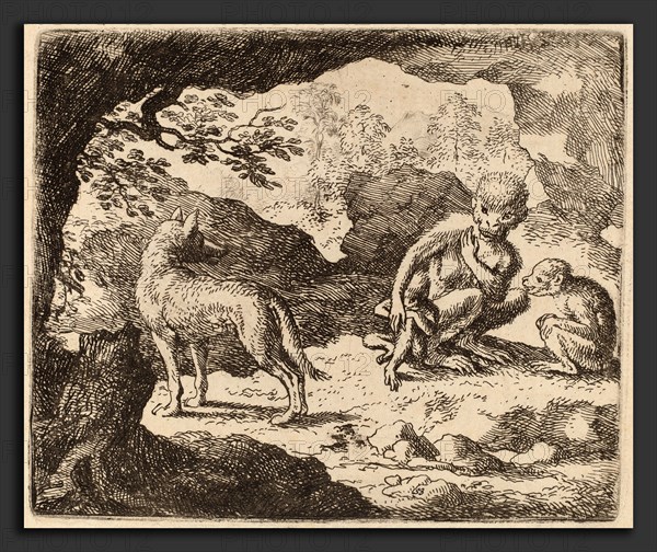 Allart van Everdingen (Dutch, 1621 - 1675), The Wolf and the Monkeys, probably c. 1645-1656, etching