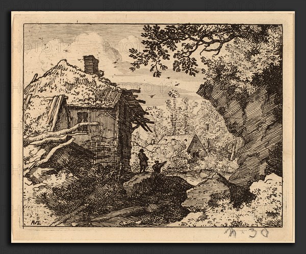 Allart van Everdingen (Dutch, 1621 - 1675), Straw Hut Seen from Behind, probably c. 1645-1656, etching with engraving