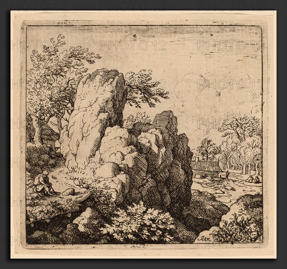 Allart van Everdingen (Dutch, 1621 - 1675), Large Rock, probably c. 1645-1656, etching with engraving