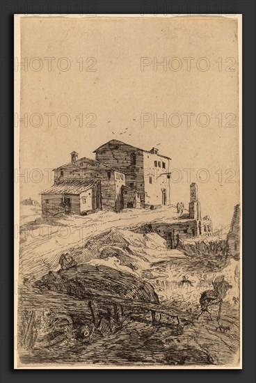 Bartholomeus Breenbergh (Dutch, probably 1599 - 1657), The Inn near Prima Porta, etching