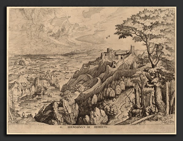 Johannes and Lucas van Doetechum after Pieter Bruegel the Elder (Dutch, active 1554-1572; died before 1589), S. Hieronymus in Deserto (Saint Jerome in the Desert), c. 1555-1557, etching and engraving