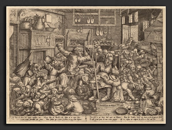 Peter van der Borcht (Flemish, 1545 - 1608), The Cobbler's Unruly Family, 1559, etching and engraving on laid paper