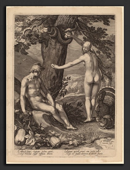 Jan Pietersz Saenredam after Abraham Bloemaert (Dutch, 1565 - 1607), Temptation of Man, 1604, engraving on laid paper