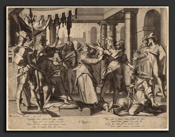 Willem Swanenburgh after Joachim Anthonisz Wtewael (Dutch, 1581-1582 - 1612), The Judgment of Solomon, c. 1600, engraving on laid paper