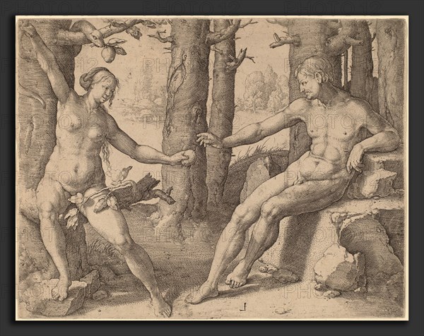 Lucas van Leyden (Netherlandish, 1489-1494 - 1533), The Fall of Man, c. 1530, engraving