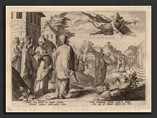 Dutch 16th Century after Hendrik Goltzius, Mercury Enamored of Herse, 1590, engraving on laid paper
